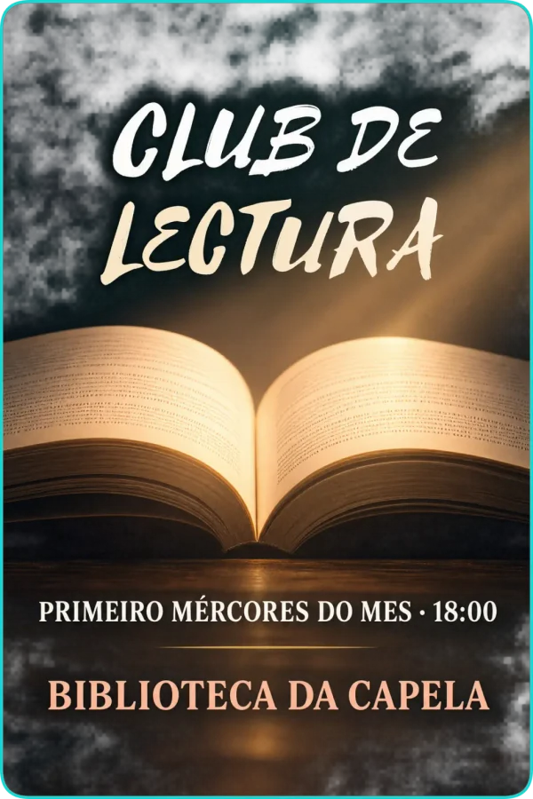 Cartel de Club de lectura da Biblioteca da Capela