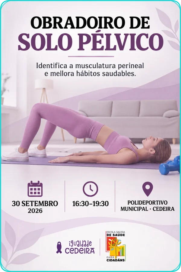 Cartel de Obradoiro de solo pélvico