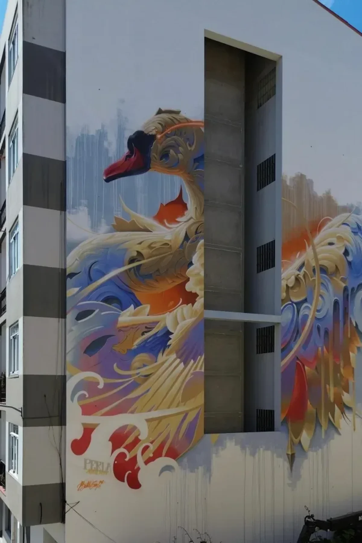 Cisne Ornamental, mural de Bublegum e Tirso Paz