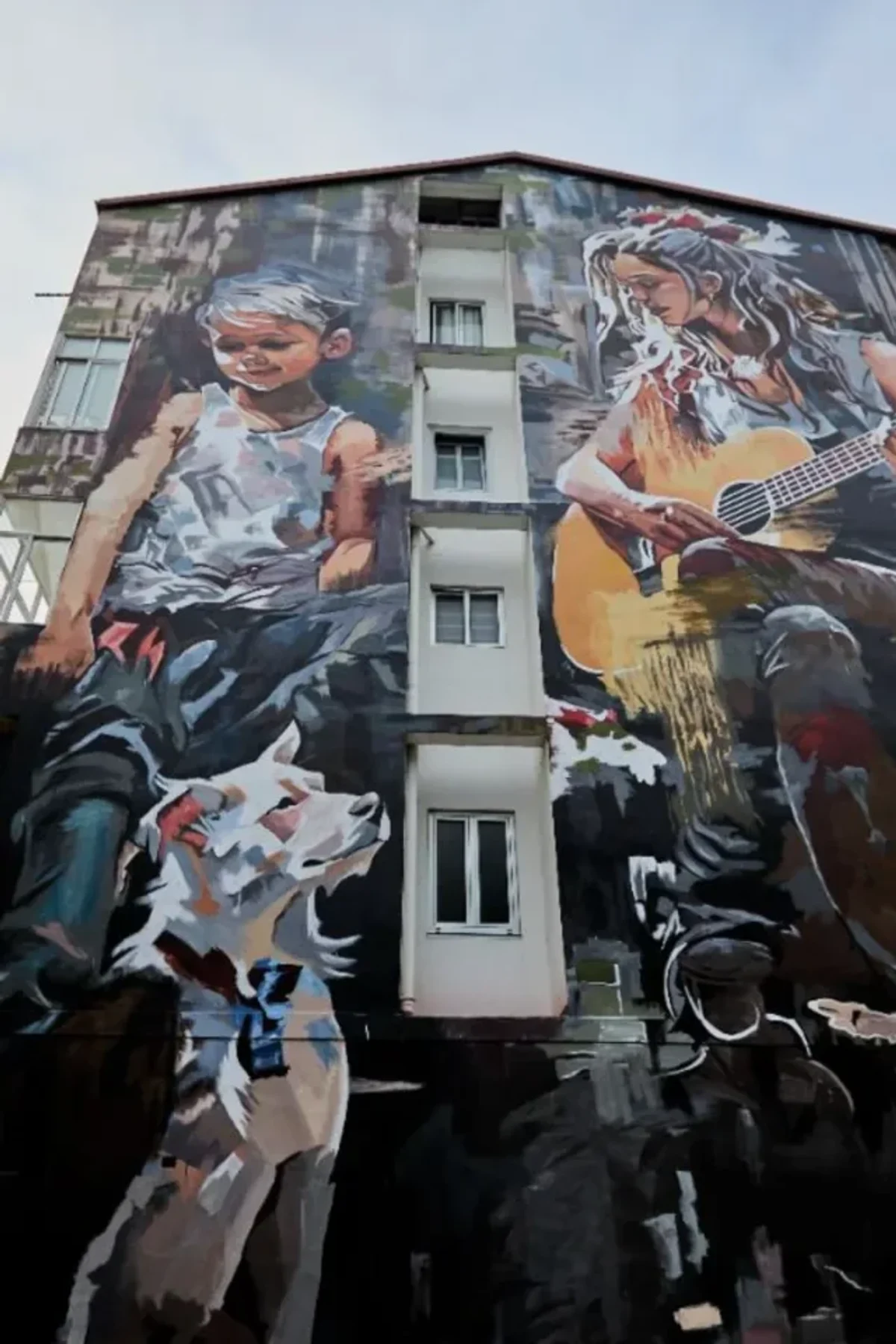 Encontros no camiño, mural de David Barrera