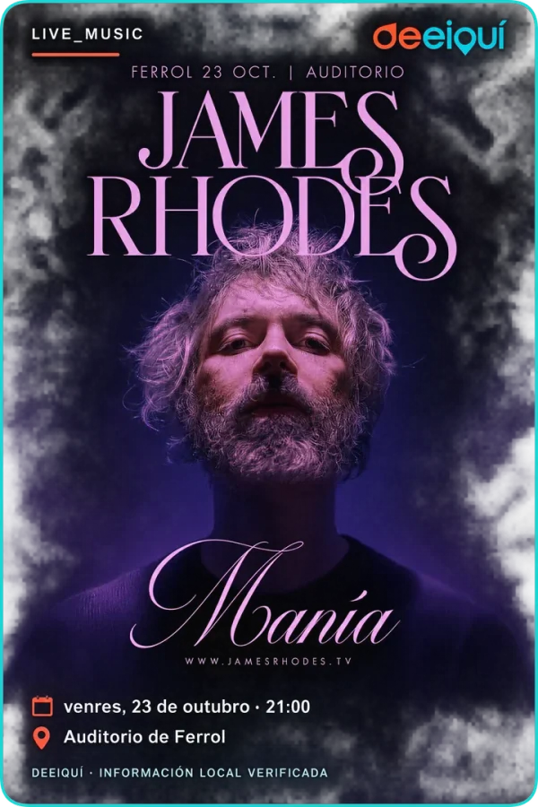 Cartel de James Rhodes presenta «Manía»