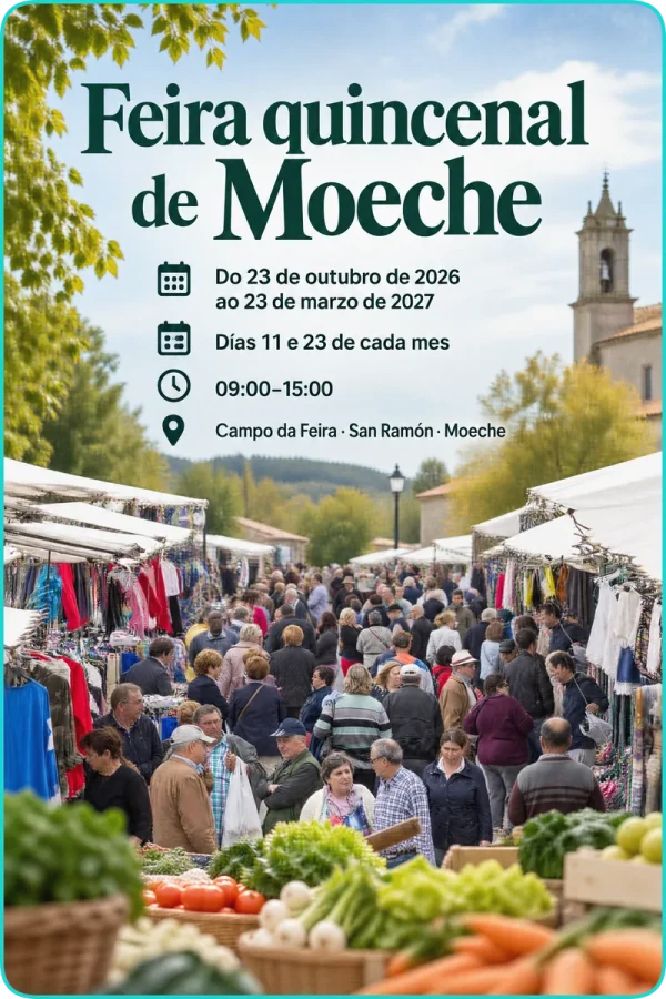 Cartel de Feira quincenal de Moeche
