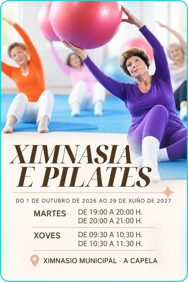 Cartel de Ximnasia e pilates 2026/2027