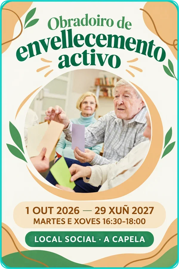 Cartel de Obradoiro de envellecemento activo 2026/2027