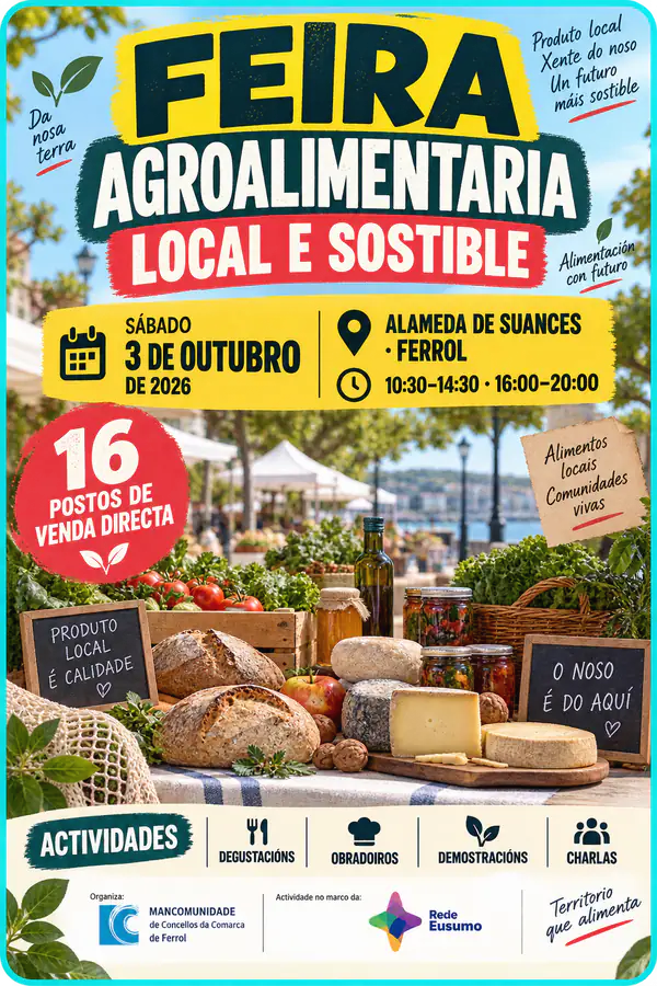 Cartel de Feira Agroalimentaria Local e Sostible