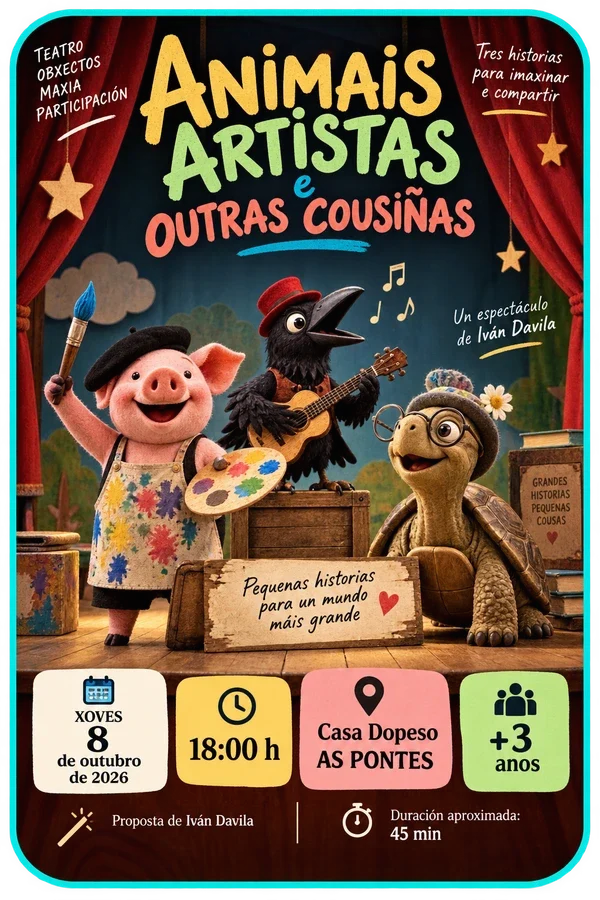 Cartel de Animais artistas e outras cousiñas
